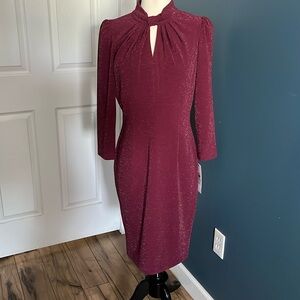 NWT Women’s Calvin Klein Sparkly Party Dress - Burgundy/Silver, size 8